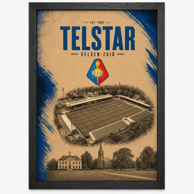 Joshimo Telstar Poster | Velsen-Zuid Voetbalposter | Inclusief Zwarte A4 Lijst