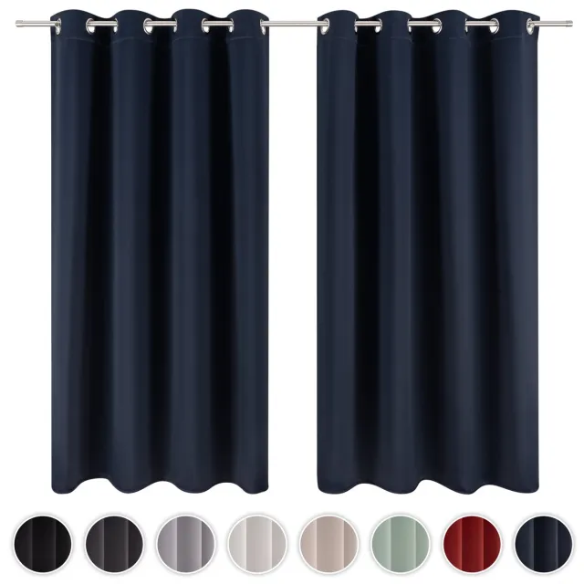 Blumtal Gordijnen - Verduisterend - Kant en Klaar - 140 x 225 cm - Donker Oceaan Blauw - Set van 2