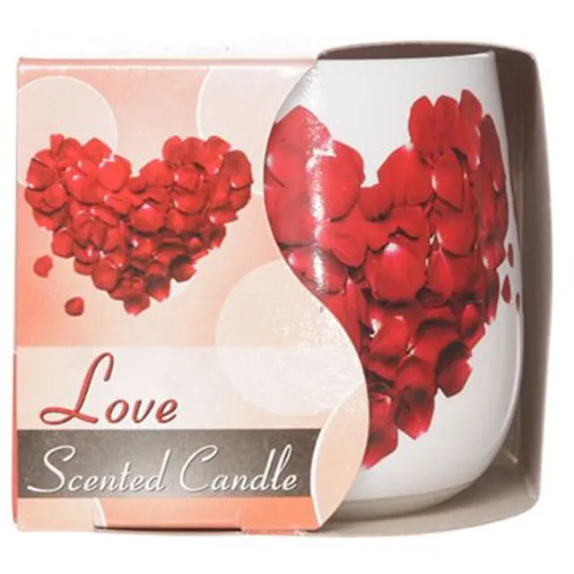 Cosy&Trendy Cosy & Trendy Ct Geurkaars Glas Love Wit