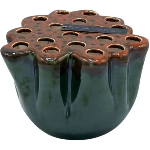 Villa Pottery Groen Rode Vaas Okki 35x25 rood