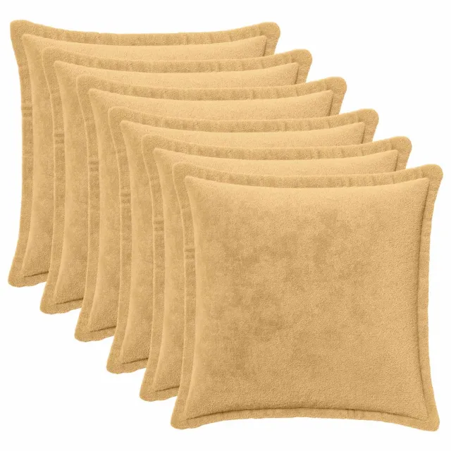 vidaXL Dekenkussen - 6 - st - HOUTEN - Taupe - 45 - x - 45 - cm - Flanel