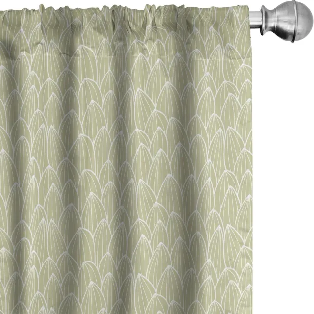 ABAKUHAUS Gordijnen – Gedempte kleuren – 2-delige set 75x175 cm – lichtgroen-wit Hellgroen Wit