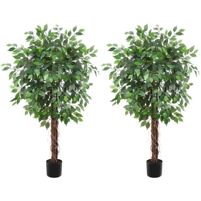 Triumpunpre 150cm Kunstmatige vijgenboom, realistische bladeren, decoratie voor binnen en buiten, perfect groen voor thuis en kantoor