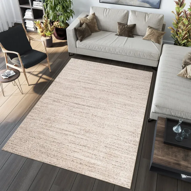 Tapiso Sari Vloerkleed Laagpolig Tapijt Karpet Maat- 160x220 Lichtbeige 2