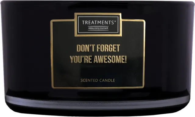 Treatments Candle Quotes XL Don't forget you're awesome! Zwart