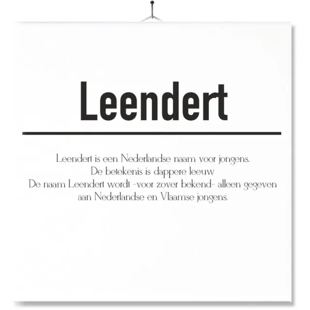 MC Living Tegel Met Opdruk | Betekenis | Kado | Cadeau | Met Naam - Leendert Multi-Color