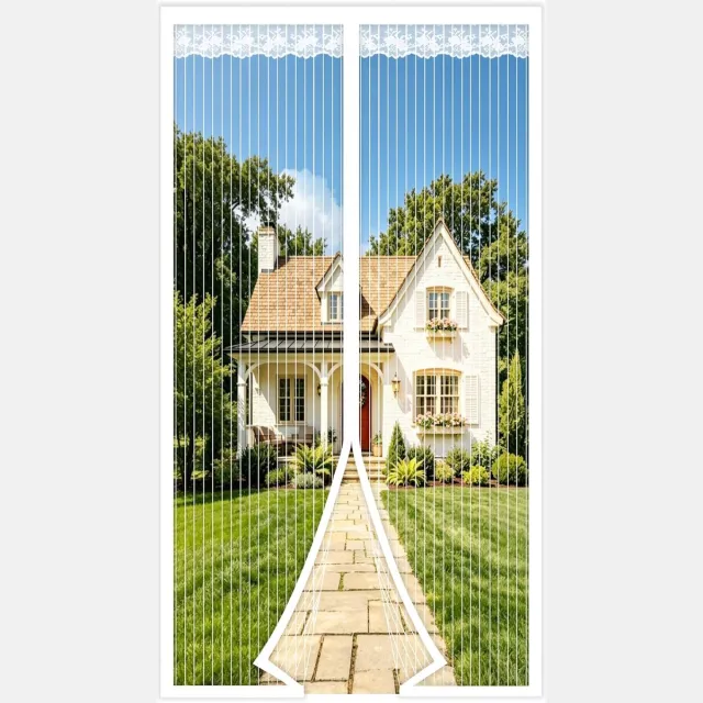 YAGXIG Magnetisch Raamhor - 120 x 220 cm - Ultradun muggennet - Magnetische sluiting - Geen boren nodig - Geschikt voor balkons en slaapkamers - Wit Zwart