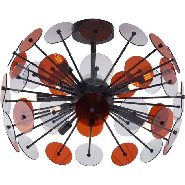 QAZQA atomic - Art Deco Plafondlamp - 9 lichts - L 51 cm - Zwart - Woonkamer | Slaapkamer | Keuken