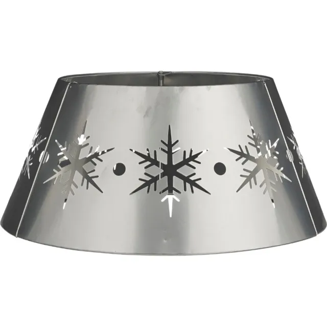 House of Seasons Kerstboomrok - H26 x D50,5 cm - Metaal - Grijs/zilver kleur