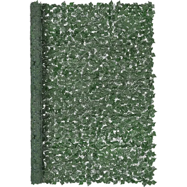 Vevor Klimop Privacyhek 2440 x 1830 mm Kunstplantenmuur Klimophek met Versterkte Verbinding Kunsthagen met Wijnbladeren als Decoratie voor Tuin, Tuin, Balkon of Terras Groen