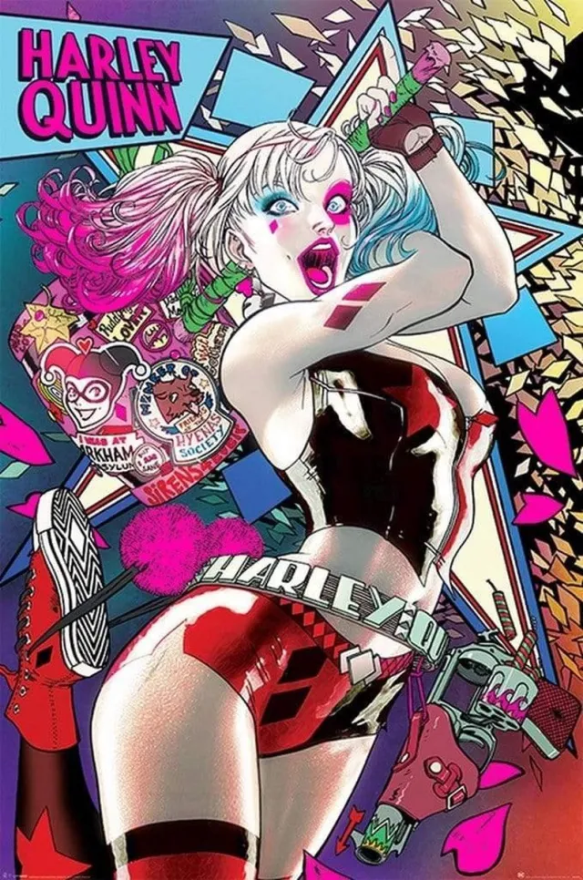 Batman (Harley Quinn Neon) maxi poster 61cm x 91cm Multi color