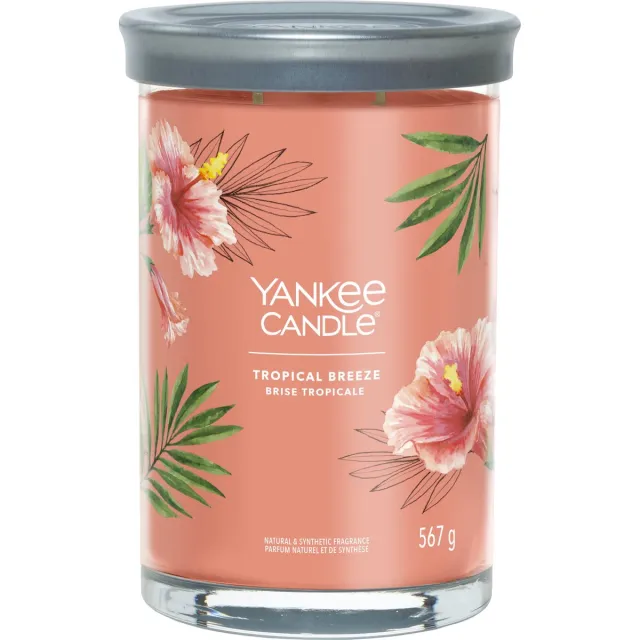 Yankee Candle Tropical Breeze Large Tumbler Geurkaars - 100 branduren - twee lonten oranje