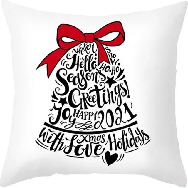 Grand Christmas Kerst Kussenhoes - Kerst Decoratie - Kussenhoes Kerst - Kerst kussensloop 45x45 cm - Merry Christmas Kerstboom Wit - Kerstboom met Strik