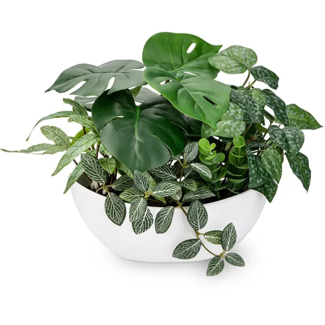 Unyqoos Decoratieve Kunstplanten in Witte Pot voor Binnenhuisdecoratie en Kantoor, groente, 30cm