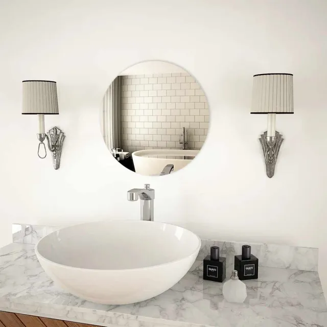 vidaXL Wandspiegel rond 40 cm glas Zilver