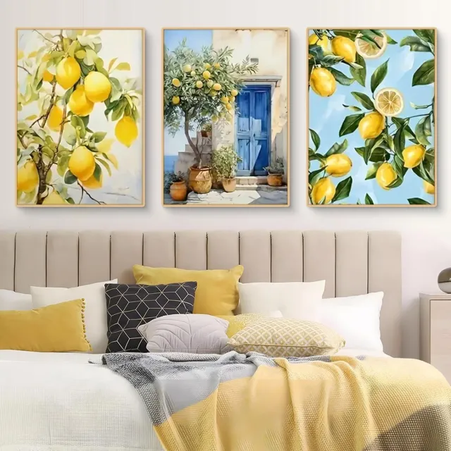 Unyqoos Zomers Geïnspireerde Citroenposter Set voor Woonkamer en Slaapkamer Decoratie