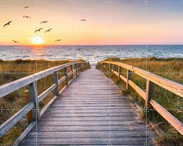 IXXI Panoramic Baltic Sea, Jan Becke - 100 x 80 cm - Grote wanddecoratie en posters - Fotografie, Woonkamer, Slaapkamer, Gang, Zomer, Paden Blauw