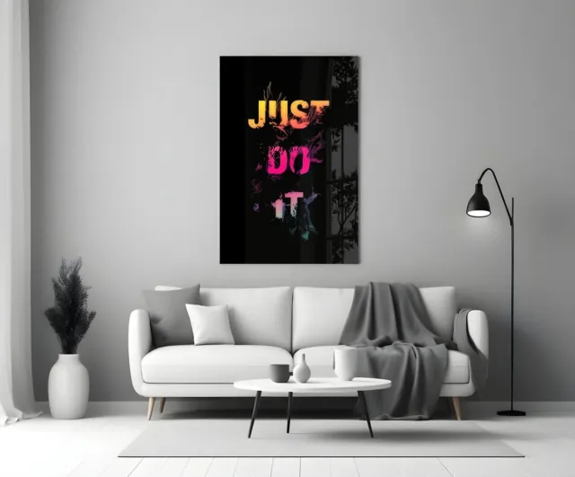 Insigne Art Glasschilderij - Motivatie Quote - Kleurrijke Tekst Wanddecoratie - 72x46 cm kleurrijk