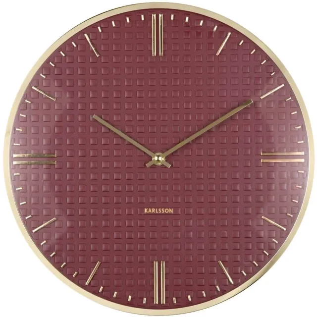 Karlsson Wandklok Riqueza - Bordeaux - Ø35cm - Wandklok Modern Rood