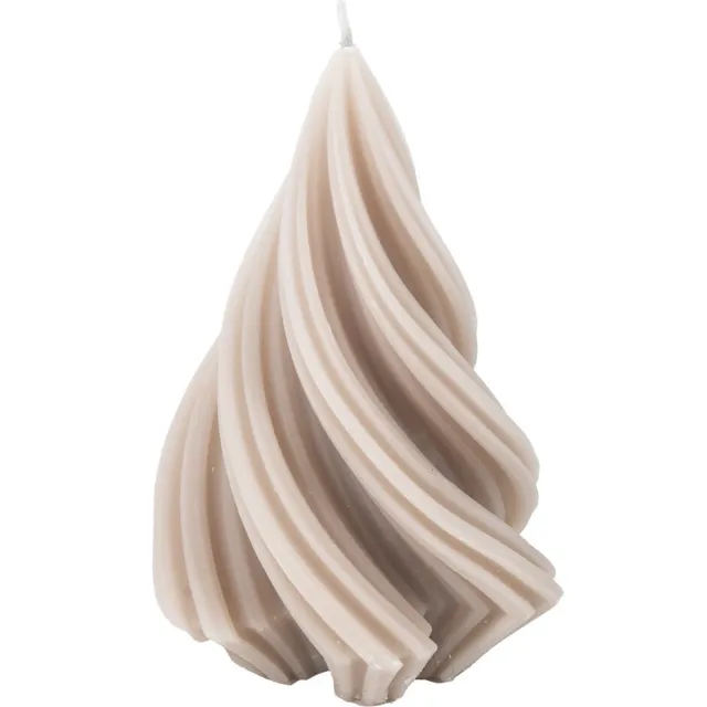 Homebound by Kolony HomeBound by KY | Soyakaars twist dennenboom beige | 10x10x14cm | figuurkaars twist Stone