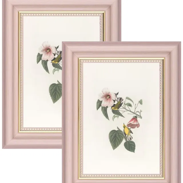 Famanu Set van 2 vintage fotolijstjes 13x18 cm, fotolijsten voor muur en tafel, staande foto lijsten horizontaal en verticaal, roze. Een veelzijdige en handige keuze voor dagelijks gebruik in en om het huis.