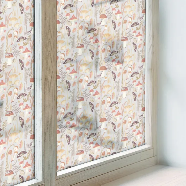 Coloray Privacy Folie Raam - Bospatroon Anti inkijk Folie - 50x116 cm - Zwart Privacy Folie Raam - Raamfolie Tegen inkijk Glas in Lood - Voor de slaapkamer, hal en woonkamer - Raamfolie Zonwering Zwart - Bospatroon