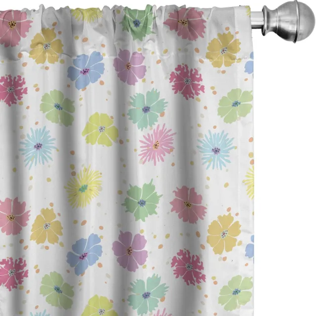 ABAKUHAUS Bloemen Gordijnen – 2x75x245 cm – Veelkleurig, Halfverduisterend Mehrfarbig