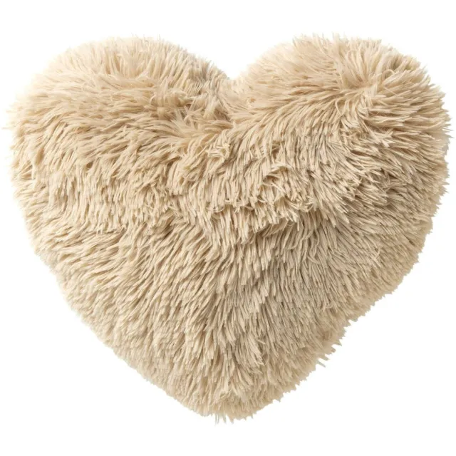 Textino HART - sierkussen 40x45 cm - hartjeskussen - fluffy - Bleached Sand - beige Lichtbeige