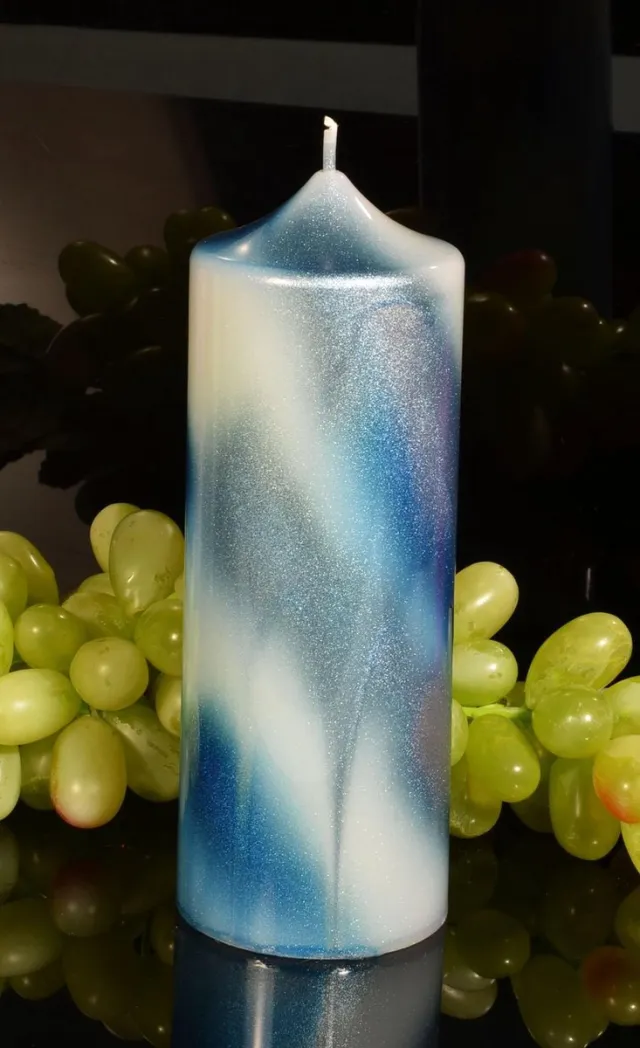 MilaNNE Candles by Milanne Megagrote Klok kaars - type Panama - hoogte: 19 cm blauw