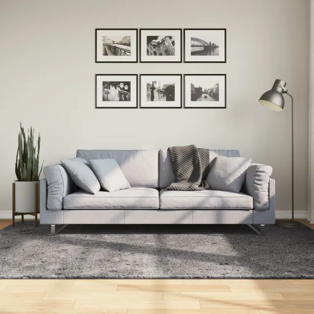 vidaXL Vloerkleed HUARTE laagpolig zacht wasbaar 160x230 cm antraciet, foto 2