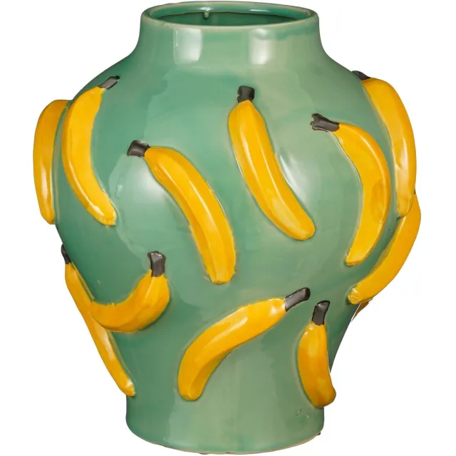 Mica Decorations Moza Vaas - H38 x Ø34 cm - Keramiek - Lichtgroen