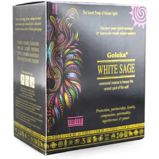 Goloka White Sage - Wierook - Witte salie - Harswierookstokjes - 12 doosjes