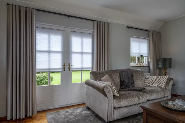 Dutchblinds Plisségordijnen - lichtdoorlatend - Wit - 80 x 175 cm - Raamdecoratie op maat