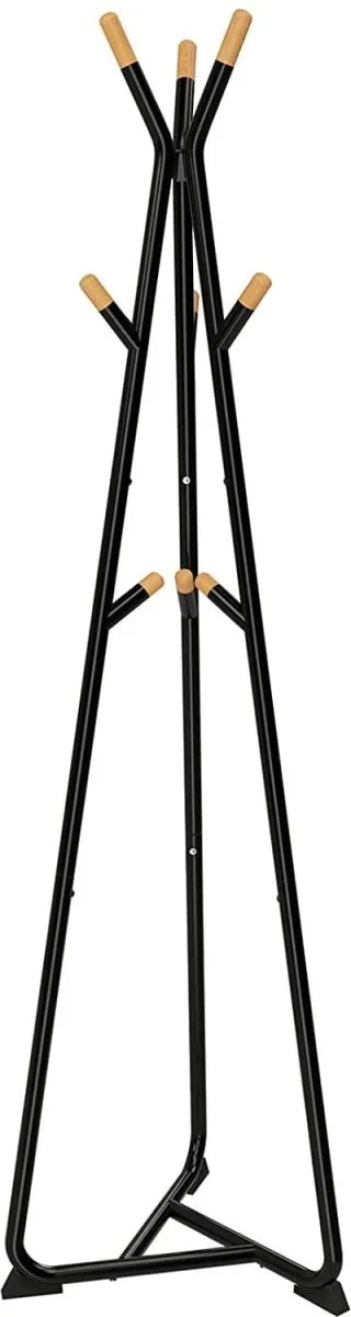 Viking Choice Kapstok - zwart - 49 x 49 x 172 cm - beukenhout