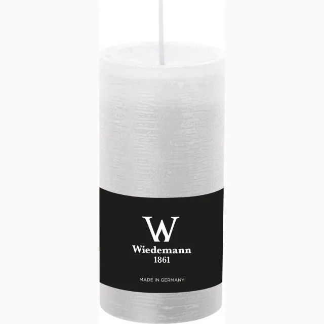 Wiedemann Cilinderkaars/stompkaars - rustieke kaars - wit - 6 x 12 cm - 42 branduren