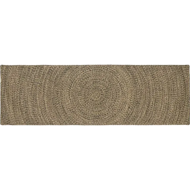 vidaXL Gebied Tapijt Naturel en Zwart 80 x 300 cm Jute Bruin