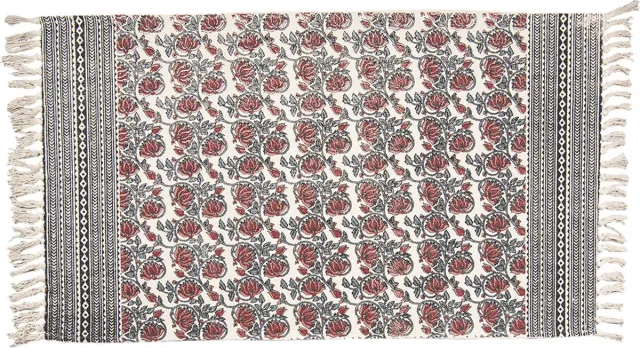 Clayre & Eef Vloerkleed 140x200 cm Rood Wit Katoen