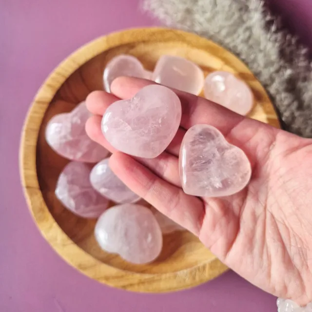 Moonlight Gemstones Rozenkwarts Hart – Edelsteen van liefde & zelfliefde Meerkleurig