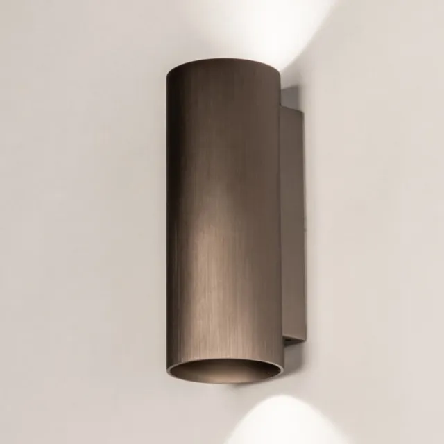 Lumidora Wandlamp 75555 - Voor buiten - DANNY OUT - 2 Lichts - GU10 - Bruin-brons - Bruin - Metaal - Buitenlamp - IP65