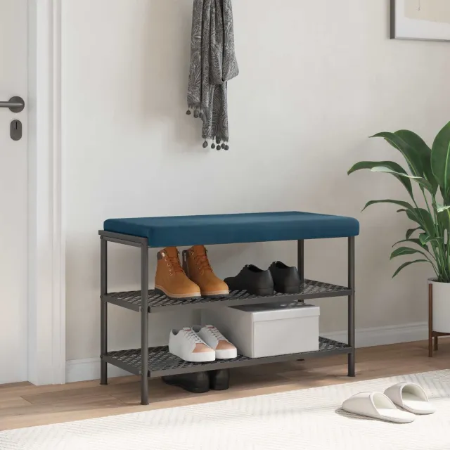 vidaXL Bankkussen fluweel Blauw Diepte 35 cm