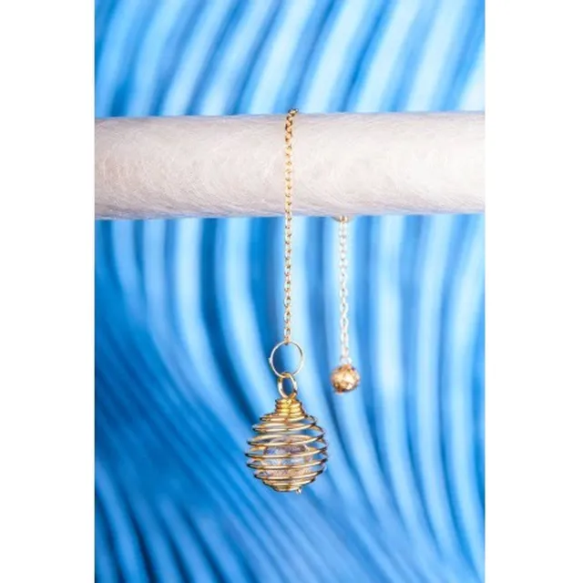 BERK Spiraalpendel met bergkristal verguld Zwart