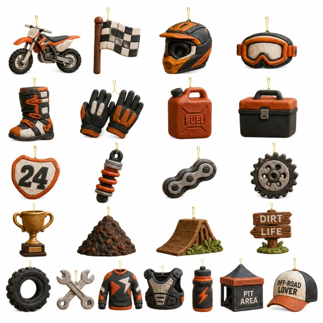 SWGOTA 2026 offroad-adventskalender met 24 decoratieve hangers en genummerde vakjes, verpakking 26 x 18 x 3 cm Multicolor