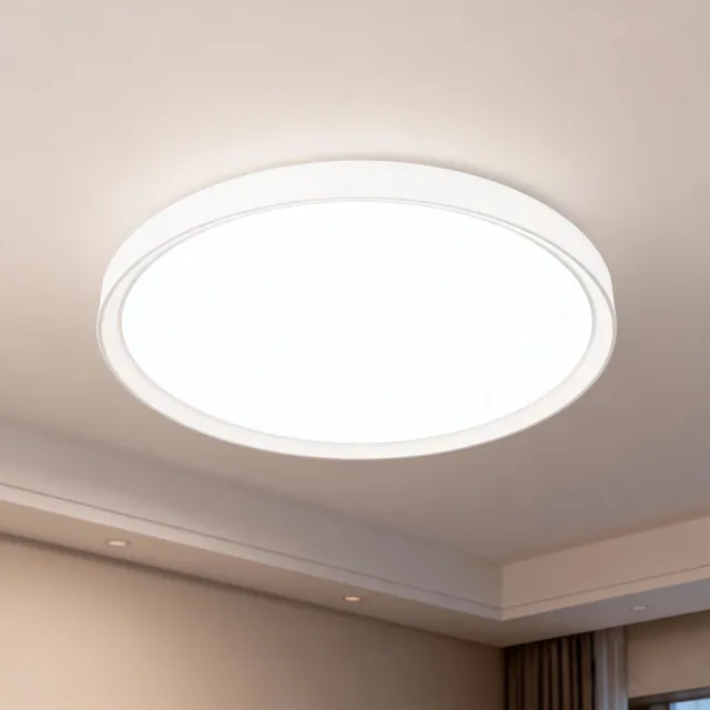 Froadp 48W ronde LED-plafondlamp koud wit vochtbestendige lamp 36,5 cm plafondlamp vochtbestendige lamp IP44 woonkamer slaapkamer badkamer Koud licht 48W