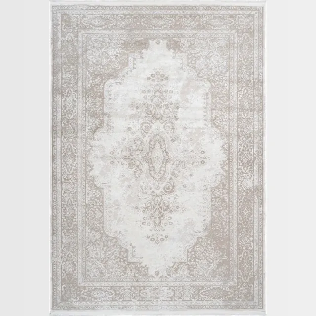 Muratap Luxury Picasso Elysee Laagpolig Velvet Vloerkleed Crème- 120x170 CM Creme