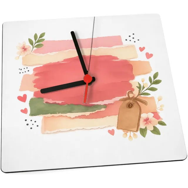 Mr Cadeautjes Klok 19 x 19 - design Een vrolijke, gelaagde love-note compositie met een andere f | cadeau Wit