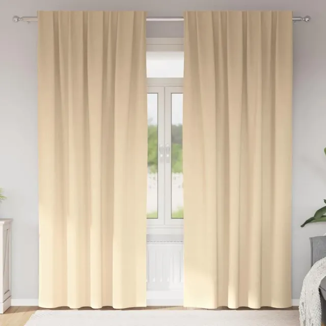 vidaXL Zwart-out Gordijnen met Ringen 2 st Crèmekleurig 245 x 140 cm