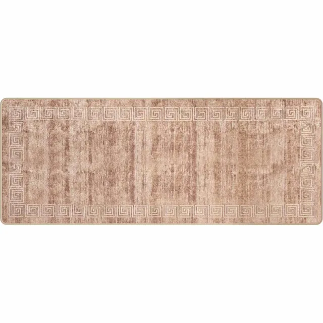vidaXL Tapijt - Runner - MARSA - Beige - en - goud - 80 - x - 200 - cm - Polyester - en - PVC Wit