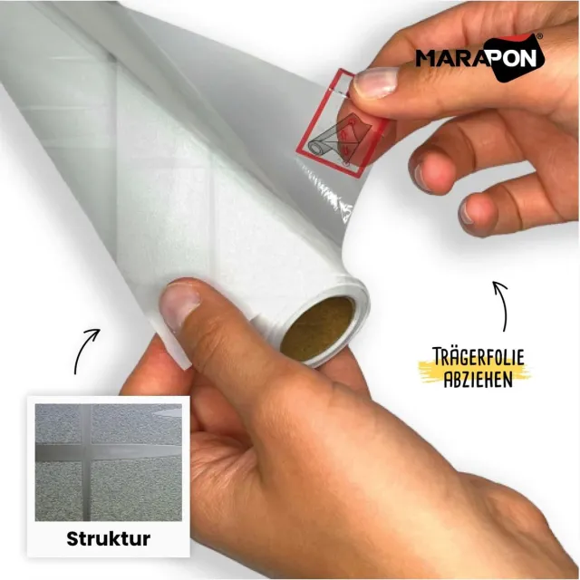 MARAPON Raamfolie met Sterrenpatroon [30x200 cm] Inclusief E-Boek met Tips - Plakplastiek Raam - Plakfolie Raam met Statische Hechting - Matte Raamfolie