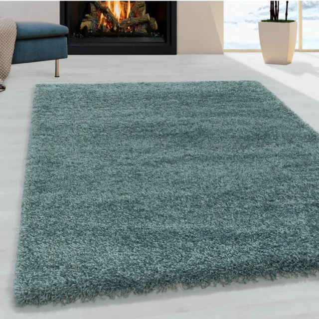 TapisTrend Harig tapijt Blauw 240x340 cm Shaggy Design woonkamerkleed, zachte pool, monochroom, aqua