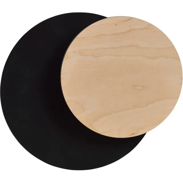 Emibig Kalmar zwart met hout muurlamp cirkel 1x G9 - Perfecte verlichting voor jouw interieur Zwartachtig